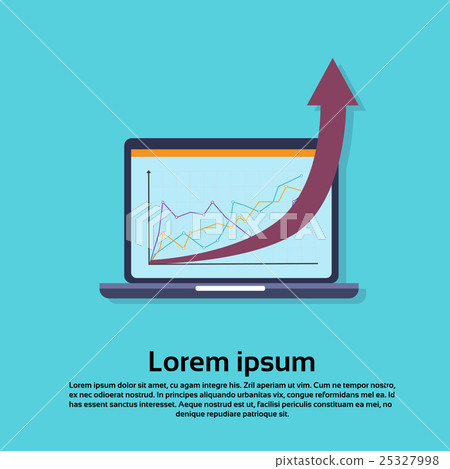 Laptop Computer With Financial Graph Arrow Up 25327998