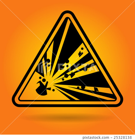 Rock Fall Safety Sign Icon 25328138