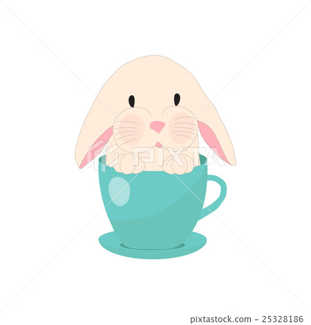 cute rabbit in teacup, illustration, set for baby cute rabbit in teacup, illustration, set for baby 25328186