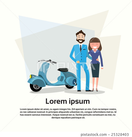 Couple Business Man And Woman Embrace Stand Near 25328403