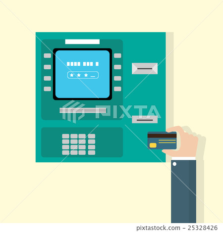 Hand Put Credit Card In ATM Cash Machine 25328426