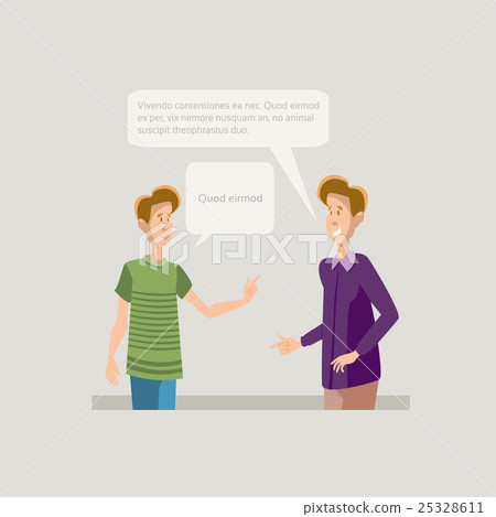 Two Young Boys Students Speaking Friends Two Young Boys Students Speaking Friends 25328611