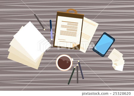Workplace Desk Documents Papers Office Stuff Top 25328620