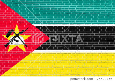 Flag of Mozambique, brick wall texture background Flag of Mozambique, brick wall texture background 25329736