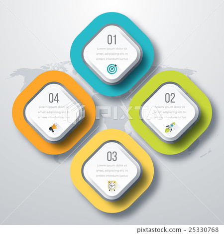 Vector illustration of four square infographics 25330768