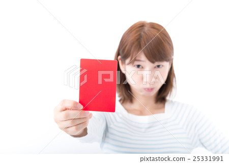 Young lady, red card Young lady, red card 25331991