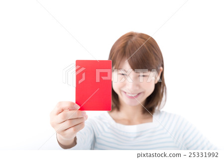 Young lady, red card 25331992