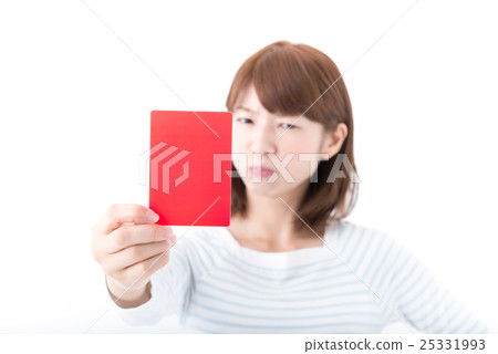 Young lady, red card Young lady, red card 25331993