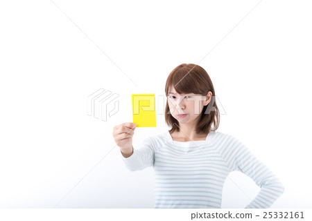 Young lady, yellow card 25332161