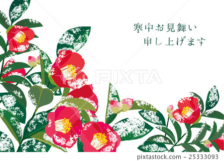 Troubled camellia snow accumulated in cold weather Troubled camellia snow accumulated in cold weather 25333093