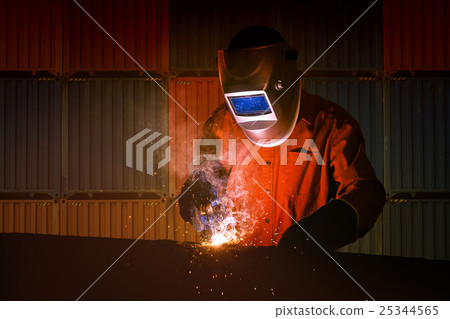 Industrial Welder with safety equipments Industrial Welder with safety equipments 25344565
