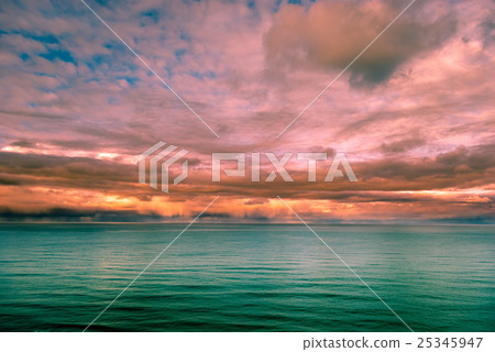 Multicolored surreal sunset view of a rocky 25345947