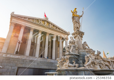 Austrian parliament building with Athena statue 25346358