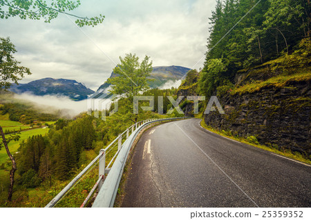 Landscape with mountain road Landscape with mountain road 25359352