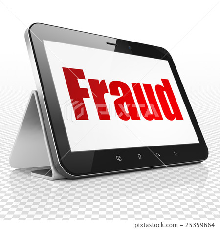 Security concept: Tablet Computer with Fraud on Security concept: Tablet Computer with Fraud on 25359664