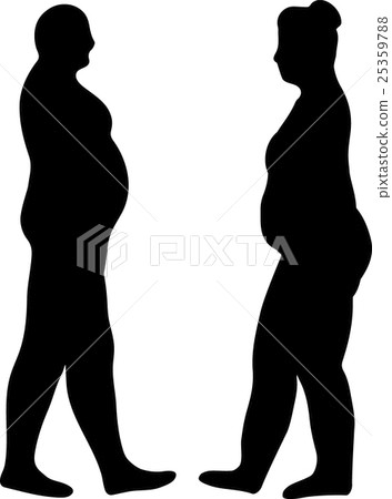 silhouettes of fat men and women 25359788