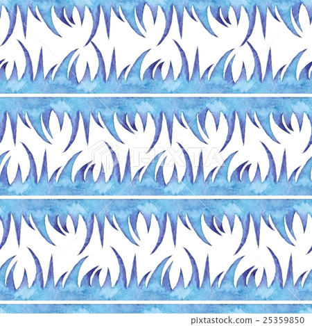 Blue grass. Abstract seamless watercolor pattern.  25359850