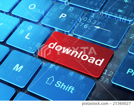 Web design concept: Download on computer keyboard Web design concept: Download on computer keyboard 25360027