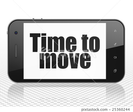 Timeline concept: Smartphone with Time to Move on Timeline concept: Smartphone with Time to Move on 25360244