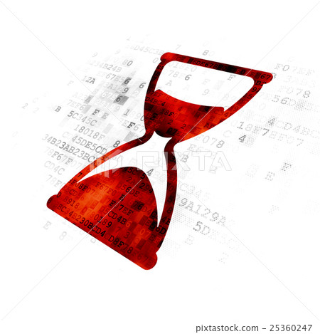 Time concept: Hourglass on Digital background Time concept: Hourglass on Digital background 25360247