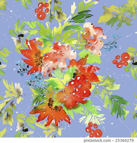 Watercolor seamless Christmas pattern - Stock Illustration [25360279 ...