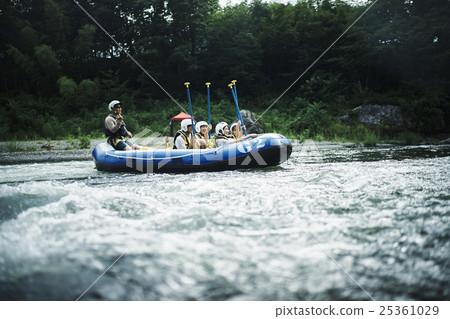 Men and women enjoying rafting Men and women enjoying rafting 25361029