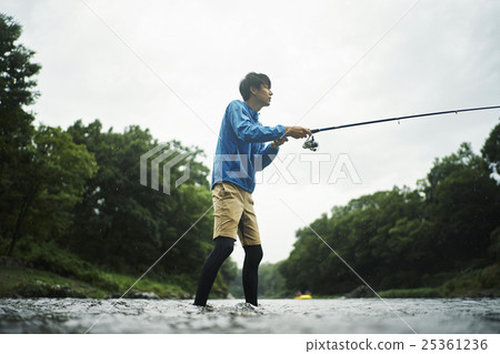 A man who enjoys fly fishing 25361236