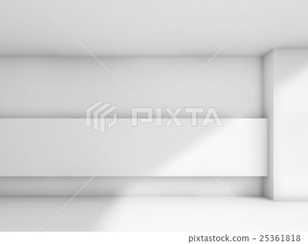 Abstract white empty room interior. 3d - Stock Illustration [25361818 ...