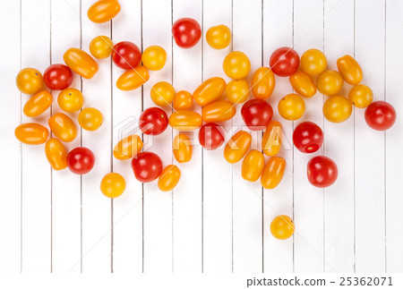 Tomatoes on white background, top view. Tomatoes on white background, top view. 25362071