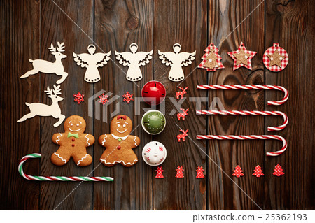 Christmas homemade decoration flat lay Christmas homemade decoration flat lay 25362193