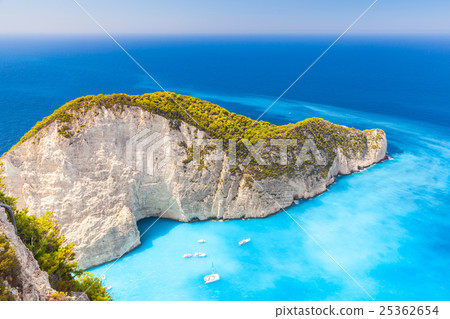 Navagio Bay with moored yachts 25362654