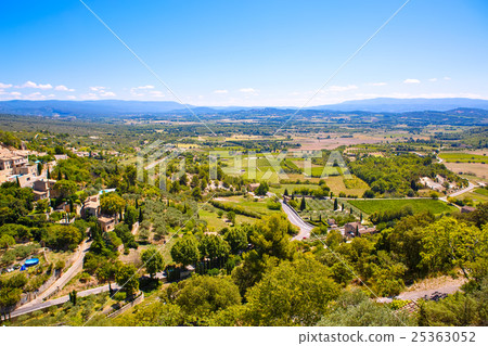 View on Provence village roof and landscape. 25363052