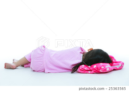 Asian child sleeping peacefully, isolated on white 25363565
