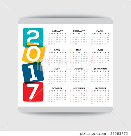 2017 calendar vector template 2017 calendar vector template 25363773