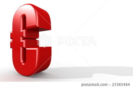 Red Euro sign 25365484