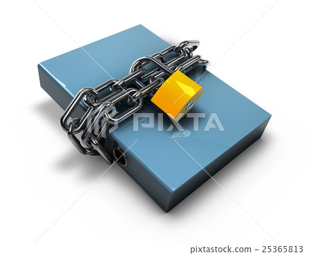 folder locked by chains isolated over white. 25365813