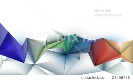 3D Geometric, Polygon, Triangle pattern shape 25366756