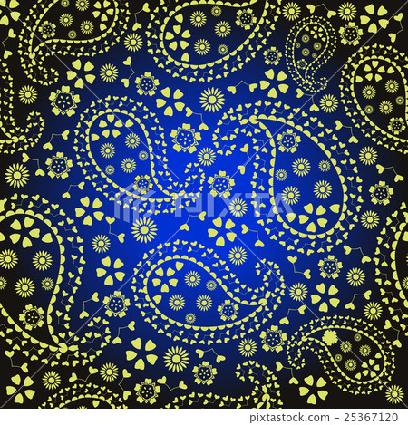 background  with flower and paisley 25367120