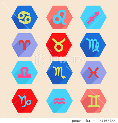 horoscope icon set in flat style, zodiac signs 25367122