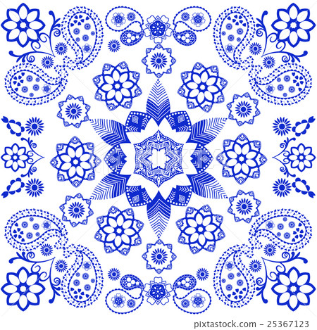 Floral with paisley on white background Floral with paisley on white background 25367123