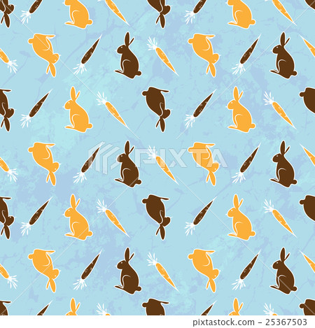 Seamless Pattern With Carrot And Bunny Seamless Pattern With Carrot And Bunny 25367503