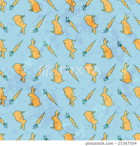 Seamless Pattern With Carrot And Bunny Seamless Pattern With Carrot And Bunny 25367504