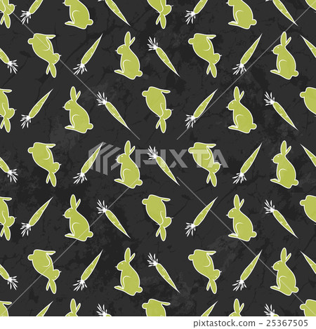 Seamless Pattern With Carrot And Bunny Seamless Pattern With Carrot And Bunny 25367505