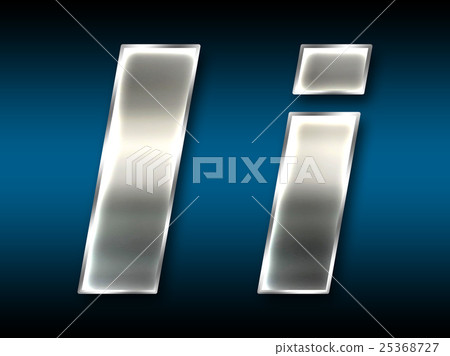 炫彩3D字體在黑暗的背景：字母I（高分辨率 3D CG 渲染∕著色插圖） 25368727