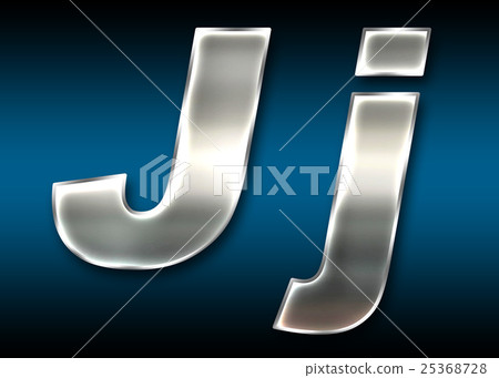 炫彩3D字體在黑暗的背景：字母J（高分辨率 3D CG 渲染∕著色插圖） 25368728