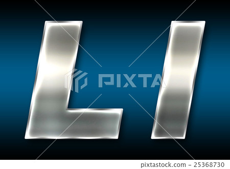 Colorful 3D font on dark background: letter L (high resolution 3D CG rendering ∕ coloring illustration) 25368730