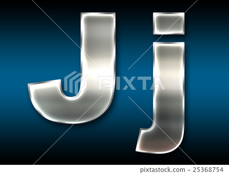 Colorful 3D font on dark background: letter J (high resolution 3D CG rendering ∕ coloring illustration) 25368754