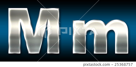 Colorful 3D font on dark background: letter M (high resolution 3D CG rendering ∕ coloring illustration) 25368757