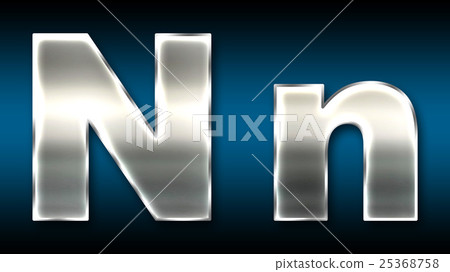 Colorful 3D font on dark background: letter N (high resolution 3D CG rendering ∕ coloring illustration) 25368758