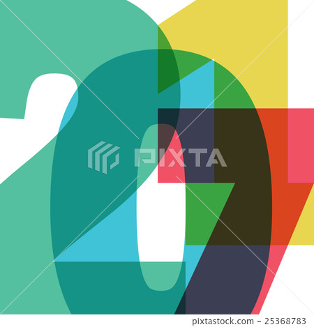 Happy New 2017 Year Greetings. Typography Design. 25368783